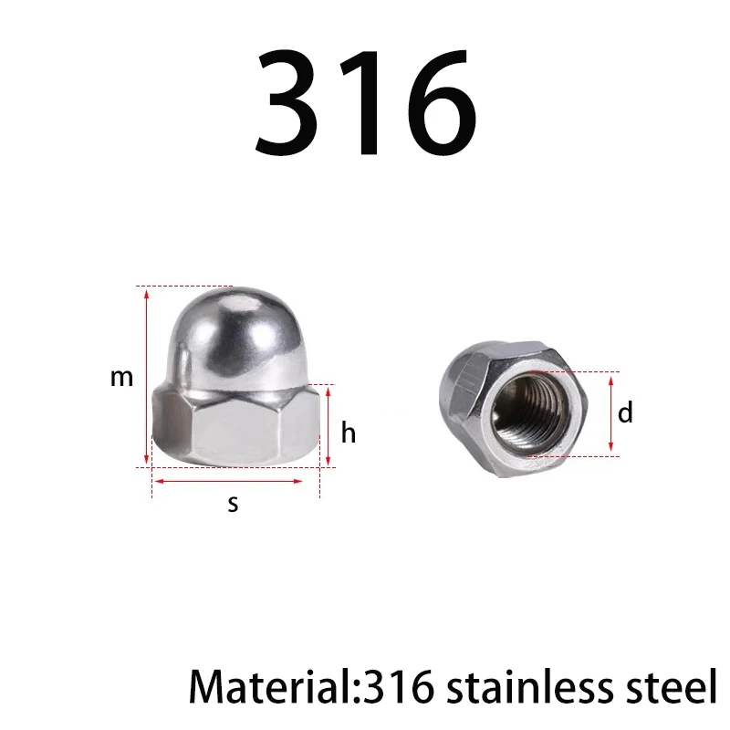 

Гайки Acorn нержавеющая сталь М3~M24