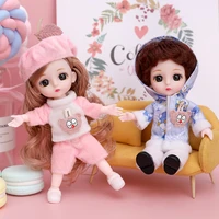 112 bjd doll mini 16cm 13 movable joint girl 3d big eyes fashion princess doll beautiful diy toy doll with clothes dress up