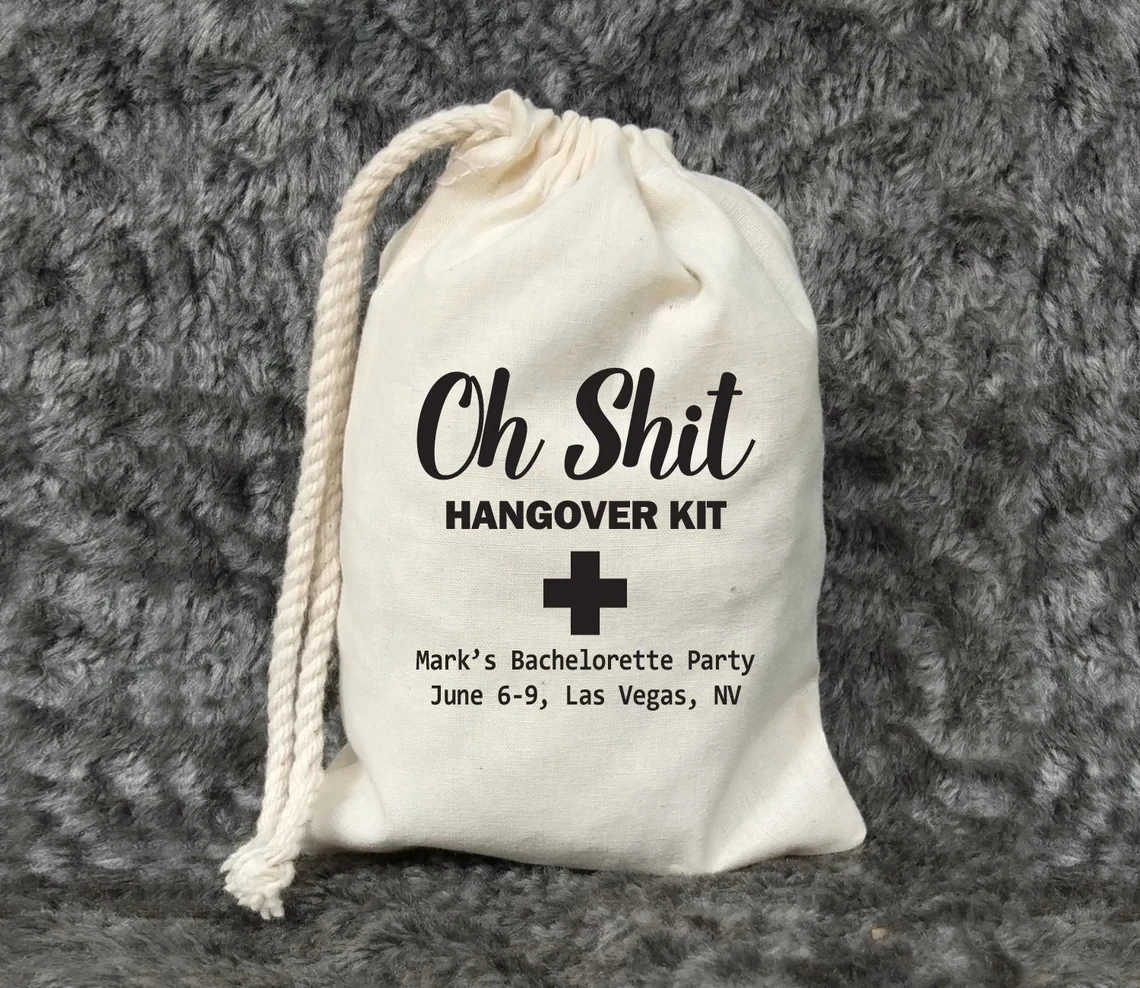 

20 Pcs Oh Shit Hangover Kit-Bachelorette Party Favor Bags-Custom Bachelorette Hangover Kits-Customized Recovery Kits-Bach Party