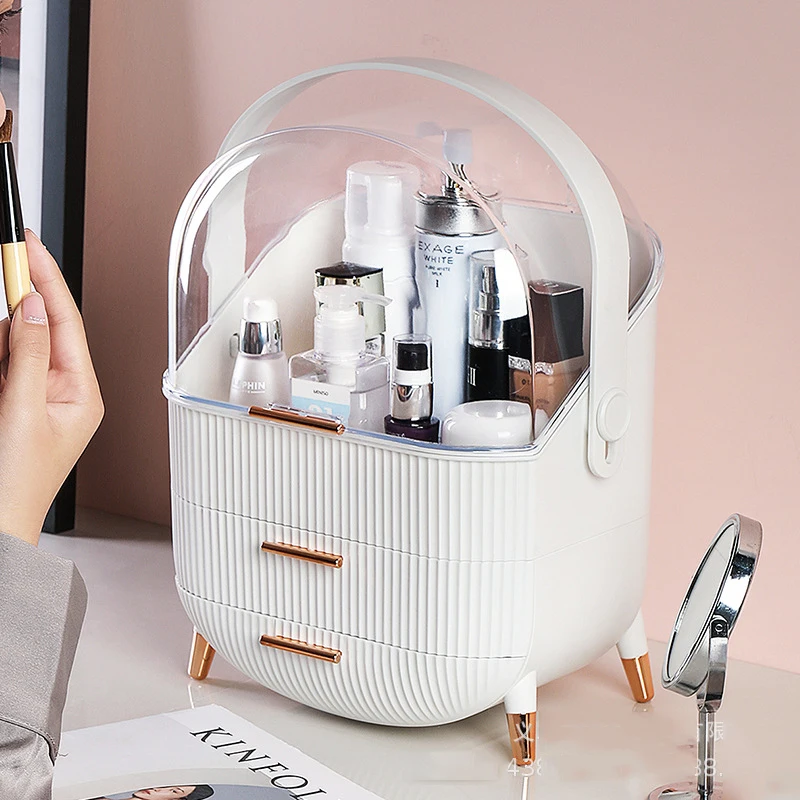 

Big Capacity Cosmetic Storage Box Waterproof Dustproof Bathroom Desktop Beauty Makeup Organizer Skin Care Storage Drawer