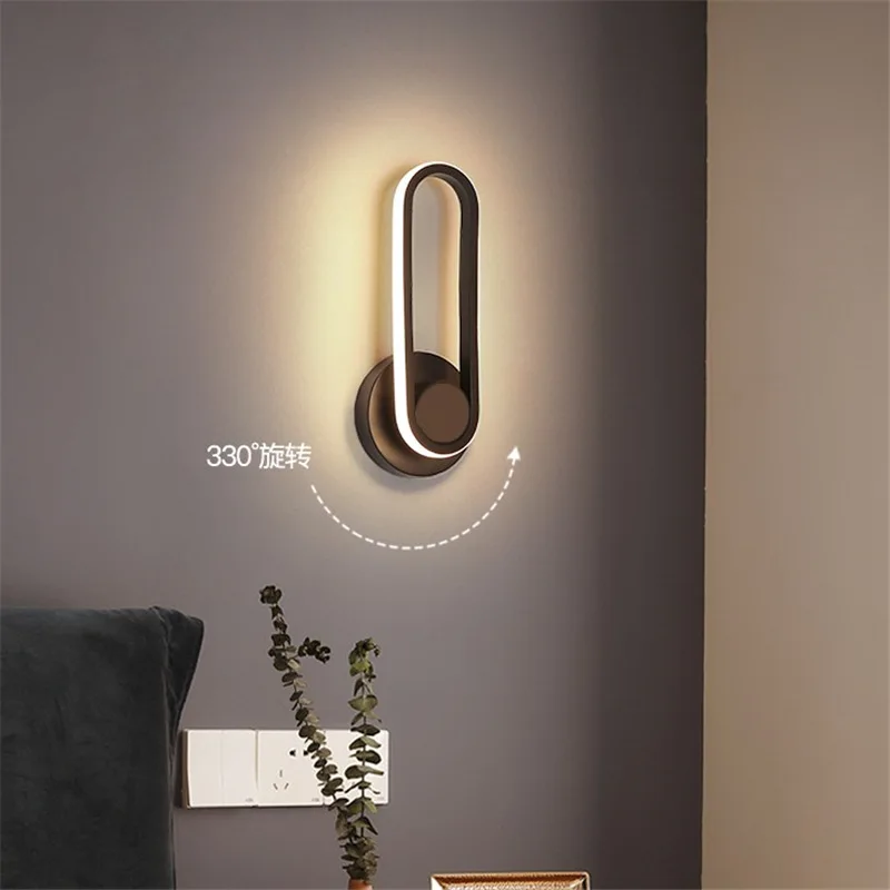 

Modern minimalist rotatable led wall lamp bedroom bedside lamp staircase living room background wall lamp aisle wall lamp