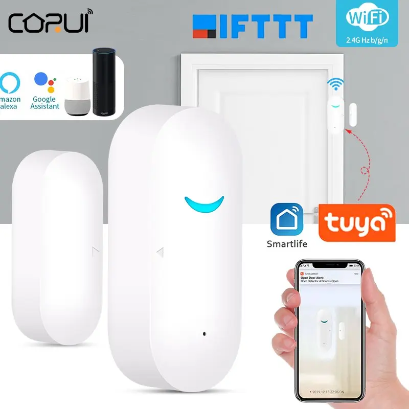 

Tuya Smart WiFi Door Sensor Smart Door Open/Closed Detectors Wifi Window Sensor Smartlife APP Work With Google Home Alexa