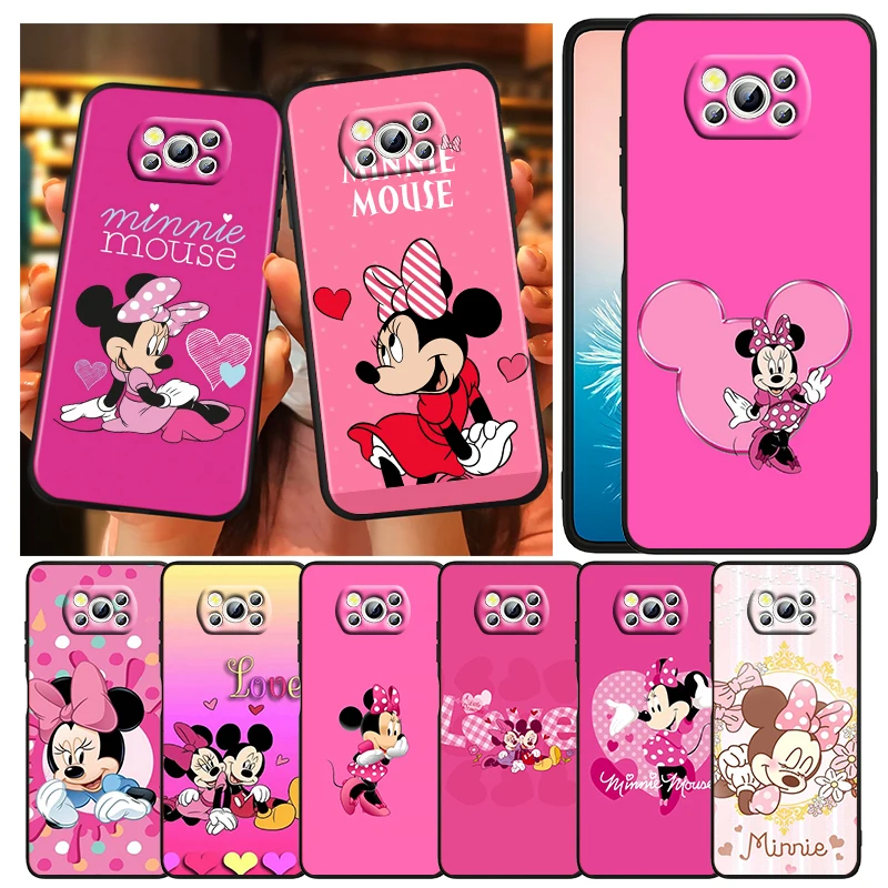 

Minnie Mickey Mouse Hot Phone Case For Xiaomi Mi Poco X5 X4 X3 NFC F4 F3 GT M5 M5s M4 M3 Pro C55 C50 C40 5G Black TPU Cover
