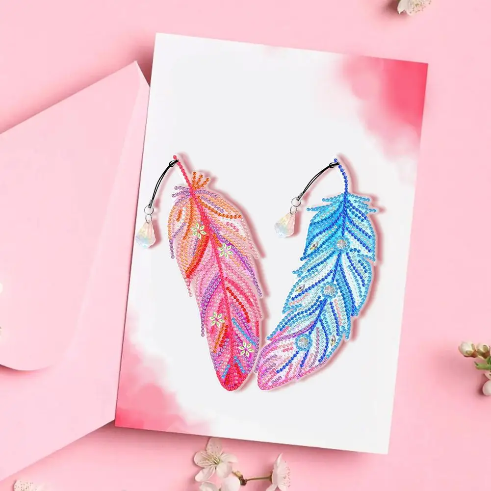 

New 6pcs Diamond Painting Bookmark Diy Feather Bookmark Arts Crafts Gifts Great For Reading Crafts Lovers