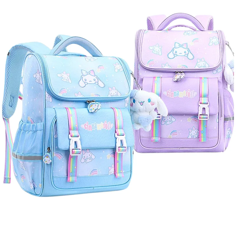 Sanrio Kuromi cartoon cinnamon roll cute children's schoolbag girl lightweight large-capacity spine protection backpack gift