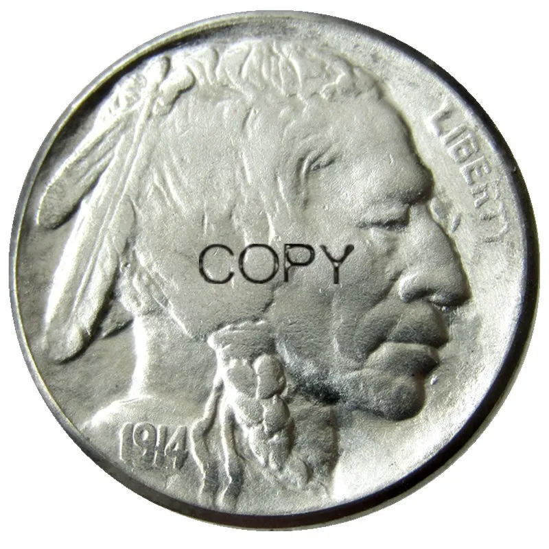 US 1914-P-S-D Buffalo Nickel Five Cents Copy Coin