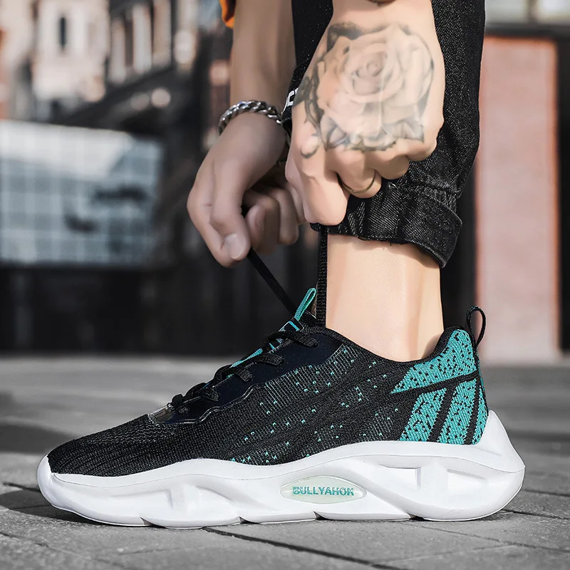 Xiaomi SALUDAS Running Shoes for Men Height Increasing Flying Woven Sneakers Fashion Elastic Casual Shoes Tennis Sneakers Male