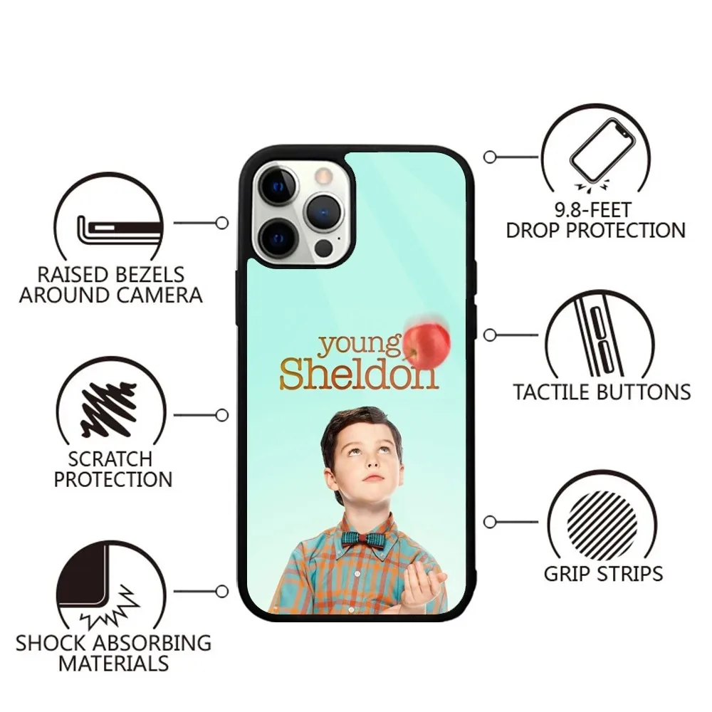 Милый молодой мальчик Шелдон ТВ чехол для телефона Сильный магнитный IPhone 15 14 13 Pro