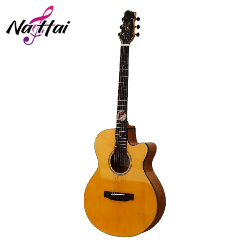 Профессиональная дорожная Акустическая гитара 40 дюймов, портативная фольклорная гитара, классическая красная, для начинающих, музыкальный...