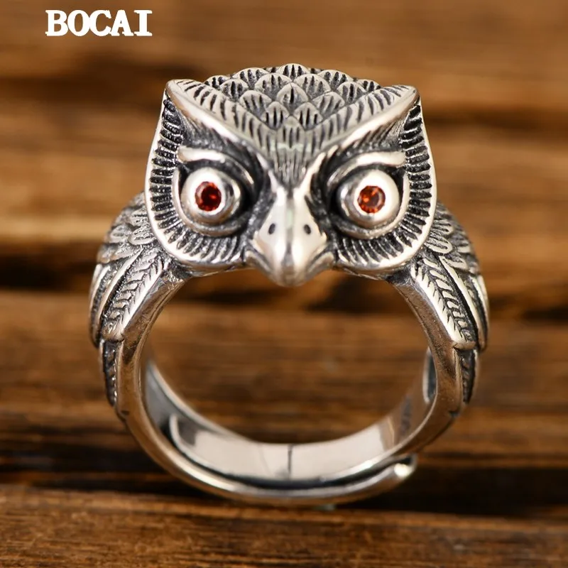 BOCAI новые ювелирные изделия из серебра S925 пробы Ретро хип-хоп тренд властителя