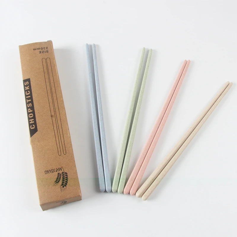 4 Pairs Eco-friendly BPA Free Wheat Straw Fiber Finger Chopsticks Play Game Hands-free Multifunctional Snack Clip Lazy Tool