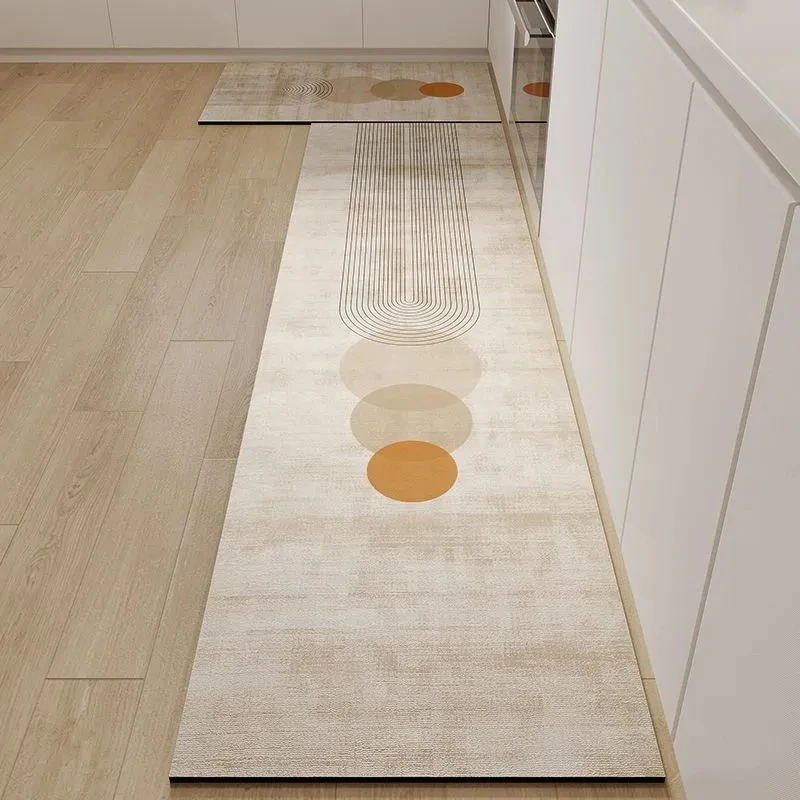 

Modern Home Kitchen Mat Fashion Simple Cartoon Soft Rug Bath Long Strip Absorption Doormat Entrance Washable Durable