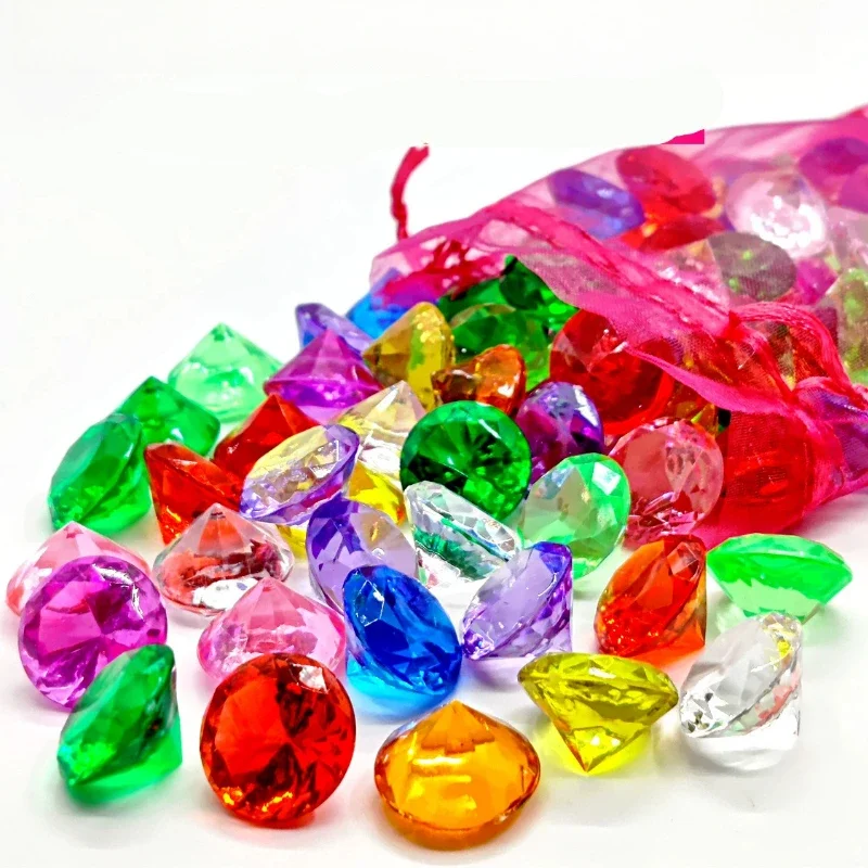 

Набор игрушечных разноцветных акриловых камней 100 шт.