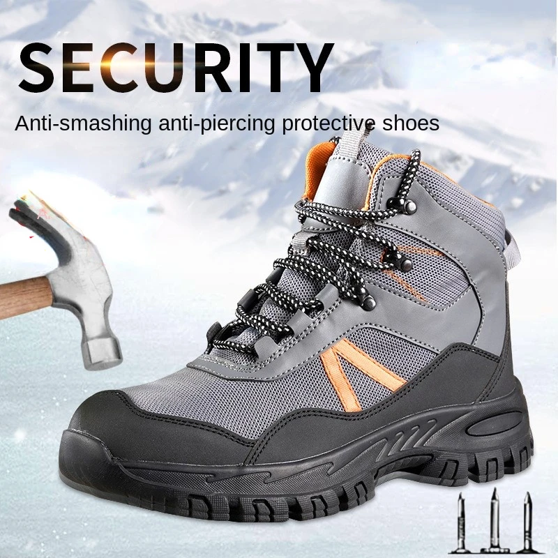 

Рабочая страховка мужская осенне-зимняя рабочая обувь со стальным носком Водонепроницаемая Рабочая обувь с защитой от ударов и пирсинга те...