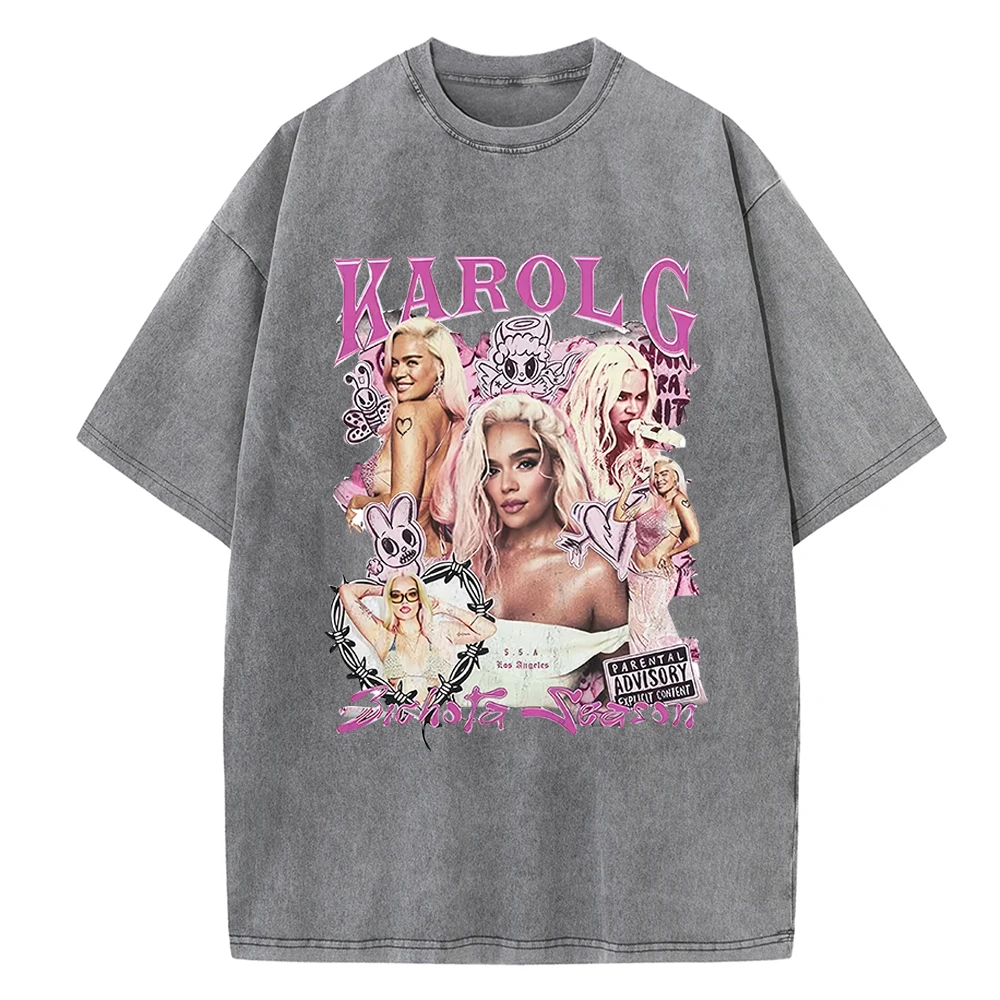 Горячая футболка Manana Sera Bonito Karol G Merch 2024 винтажная потертая женская хлопковая