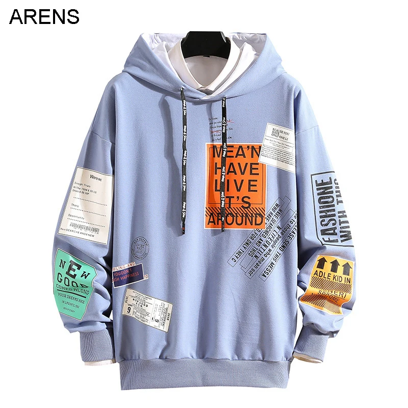 

Harajuku Print Hoodies Sweatshirt Men's Korean Hoodie Spring Autumn Fashion Mens Clothes Hip Hop Casual Hooded Streetwear Hoodie