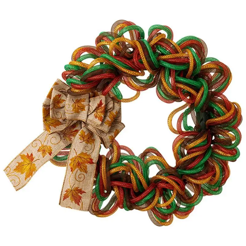 

Thanksgiving Wreath Multi-colored Graland Ring For Harvest Fall Seasonal Ornament Beautiful Wreath Garland For Decorating Porch