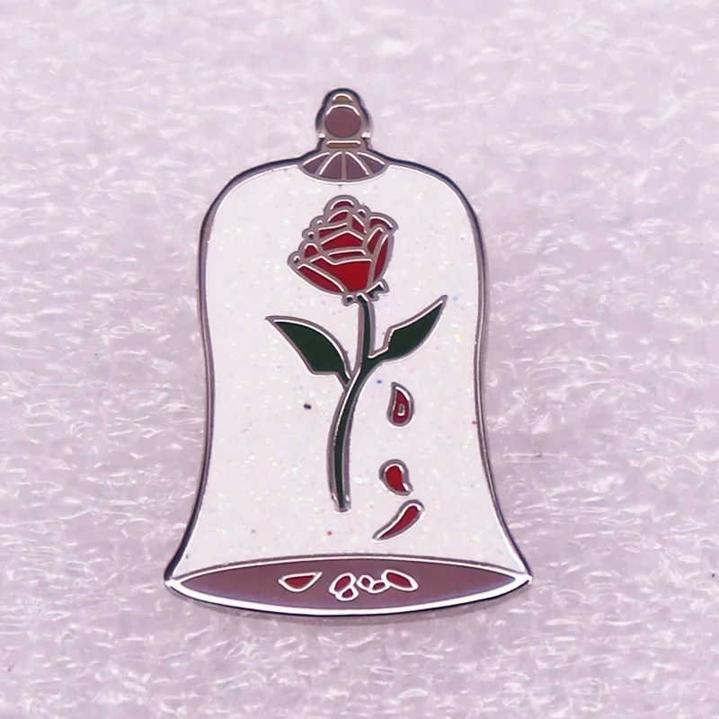 

Rose Flower Glitter Metal Enamel Clothes Hat Bag Coats Lapel Badge Brooch Pin
