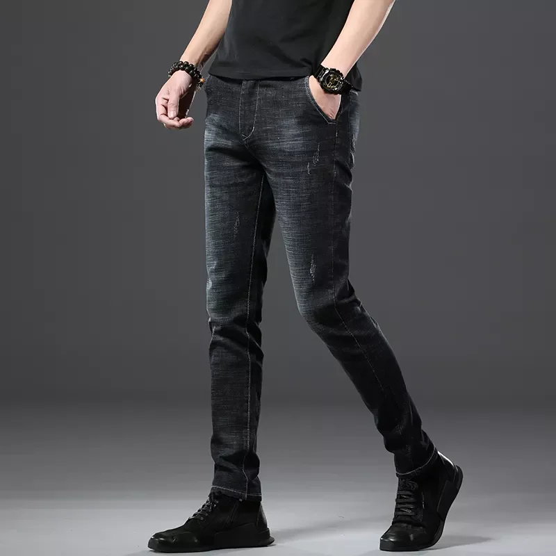 

Design Casual Spring Thin Jeans Men's Cotton-blend Slight Stretch Wash Effect Slim Fit Jeans male 2022 New Fashion