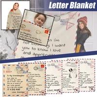 1pc frenchspanish letter blanket home decoration fleece blanket to my daughter son air mail positive encourage family love gift