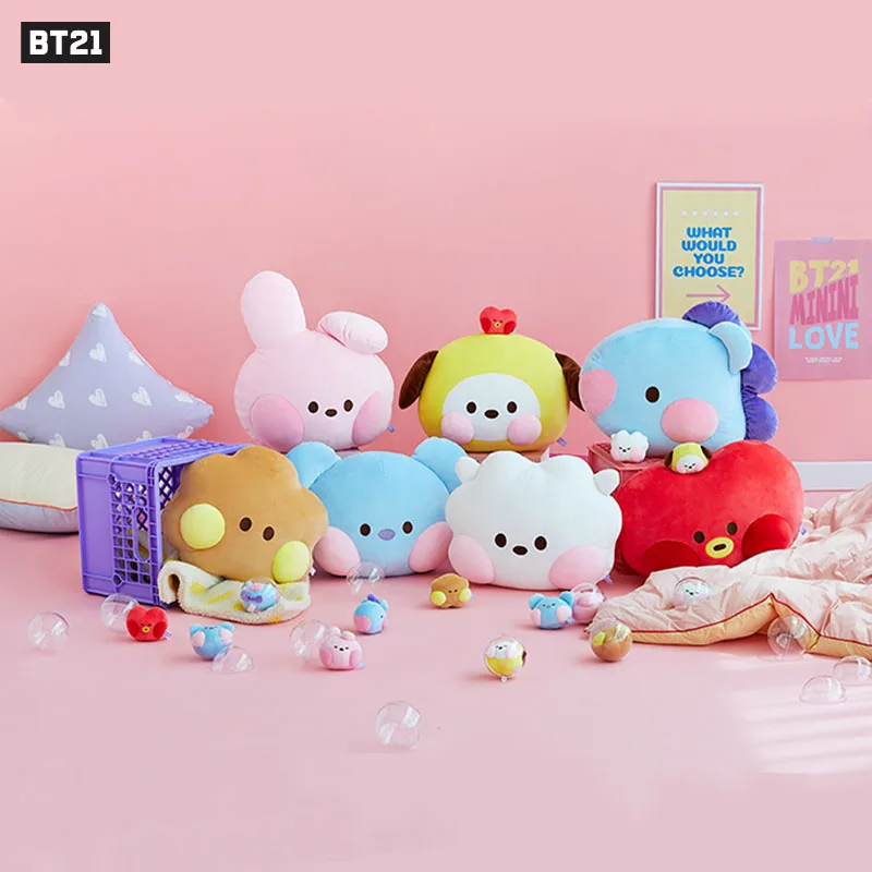 

BT21 Kawaii Miniini Cartoon Cute Face Pillow Women Anime Girl Heart Large Plush Doll Nap Pillow Gifts for Girls LINE FRIENDS