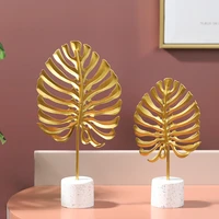 nordic light luxury gold leaf gold iron turtle back leaf ornaments living room wine cabinet porch desktop decoration crafts