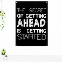 the secret of getting ahead is getting started inspirational quote posters tapestry canvas art painting wall decor banners flag