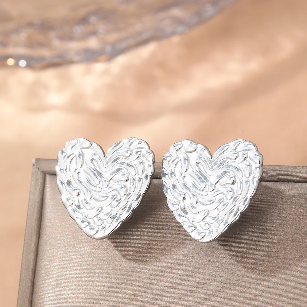 Серьги из нержавеющей стали винтажные простые серьги с сердечками неправильной