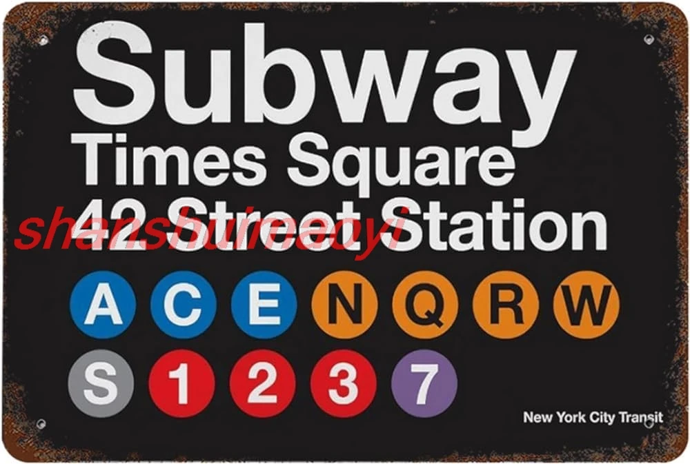 Металлическая жестяная вывеска 8x12 винтажная транзитная метро в Нью-Йорке
