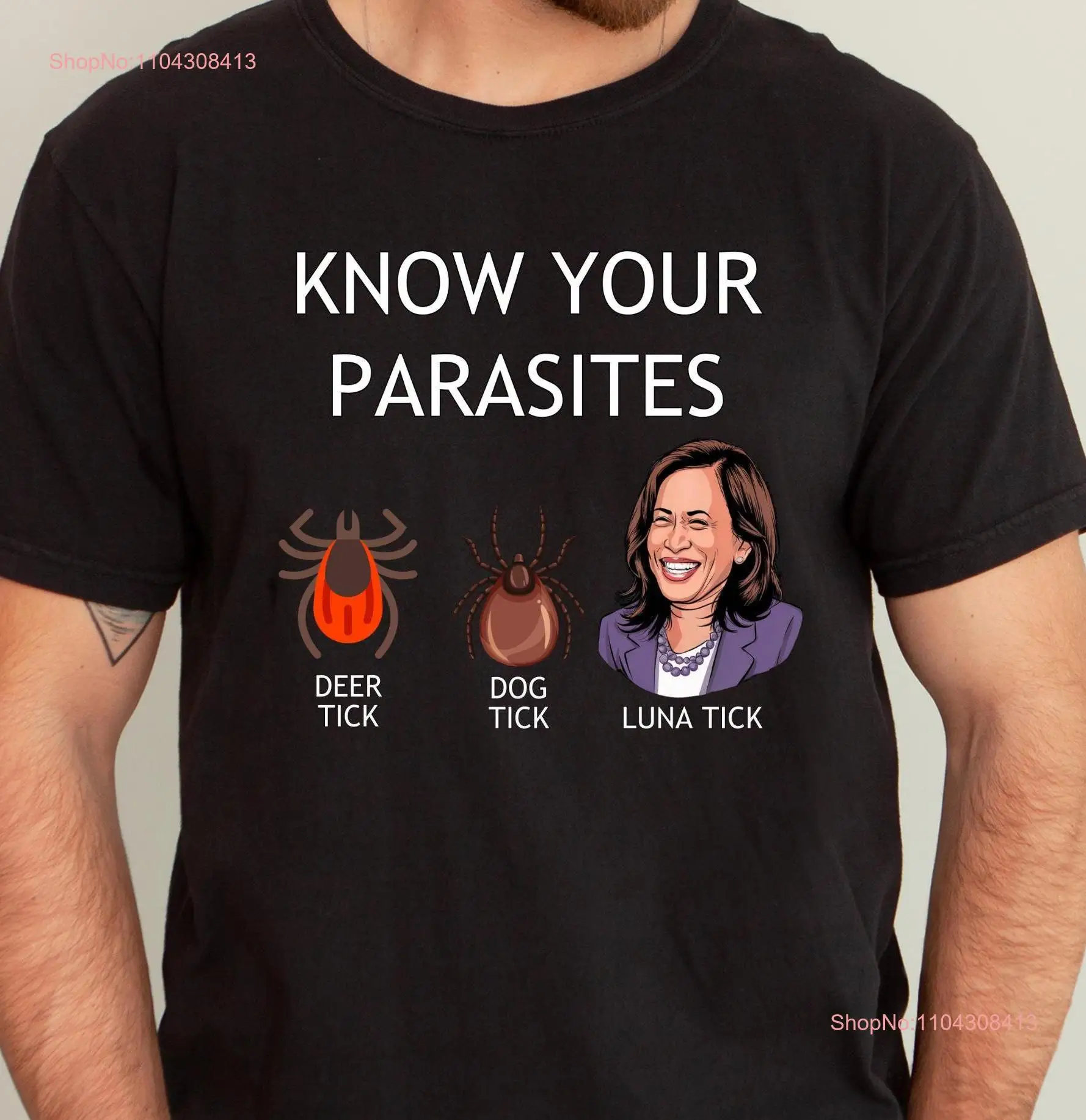 Футболка Know Your Parasites Anti Harris Vote Political Donald Trump удаляет голосование с длинными или