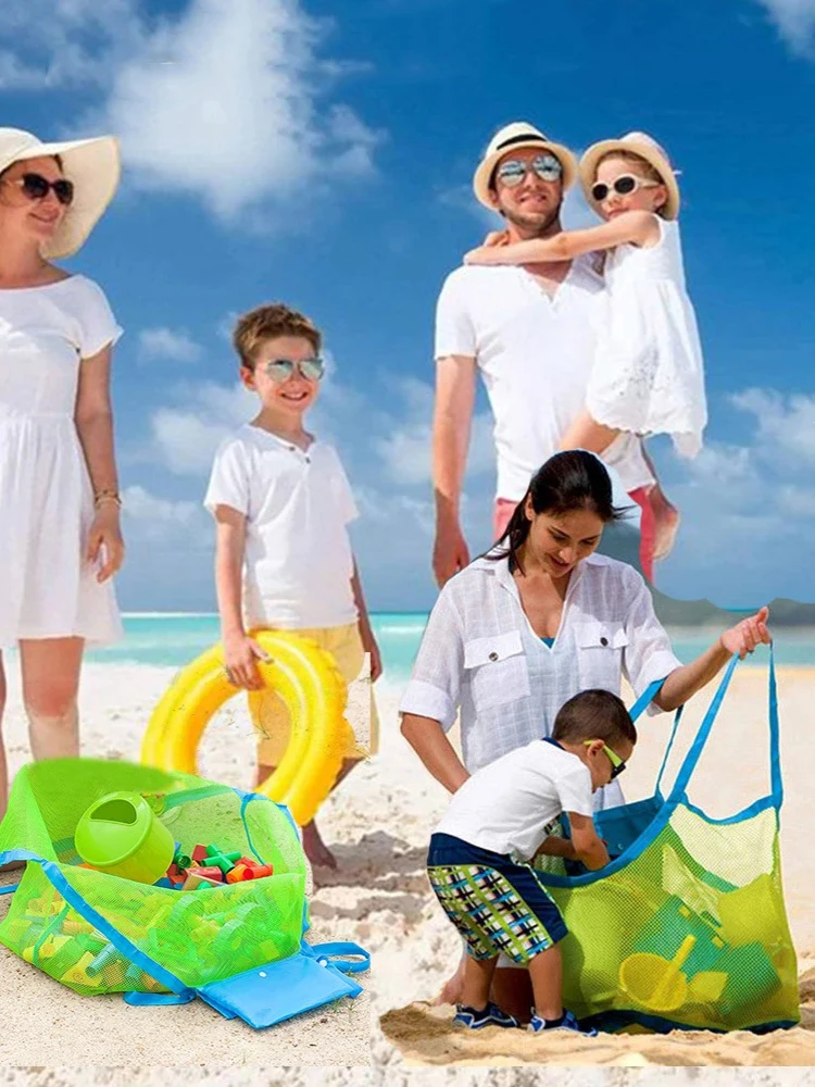 

Children Sand Away Protable Large Mesh Bag Beach Toys Storage Sundries Organiser Bag Foldable Children's Sand Pool Supplies
