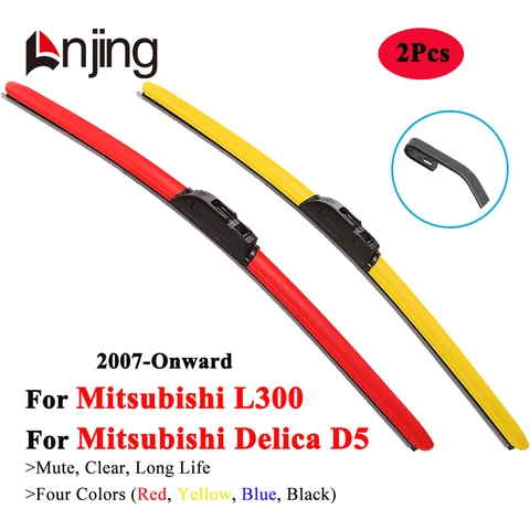 Разноцветные щетки стеклоочистителя LNJING для Mitsubishi Delica D5 L300 P13W P13V 2007 2008 2009 2010 2012 2013 2015 2018 2020 2022 2023 2024