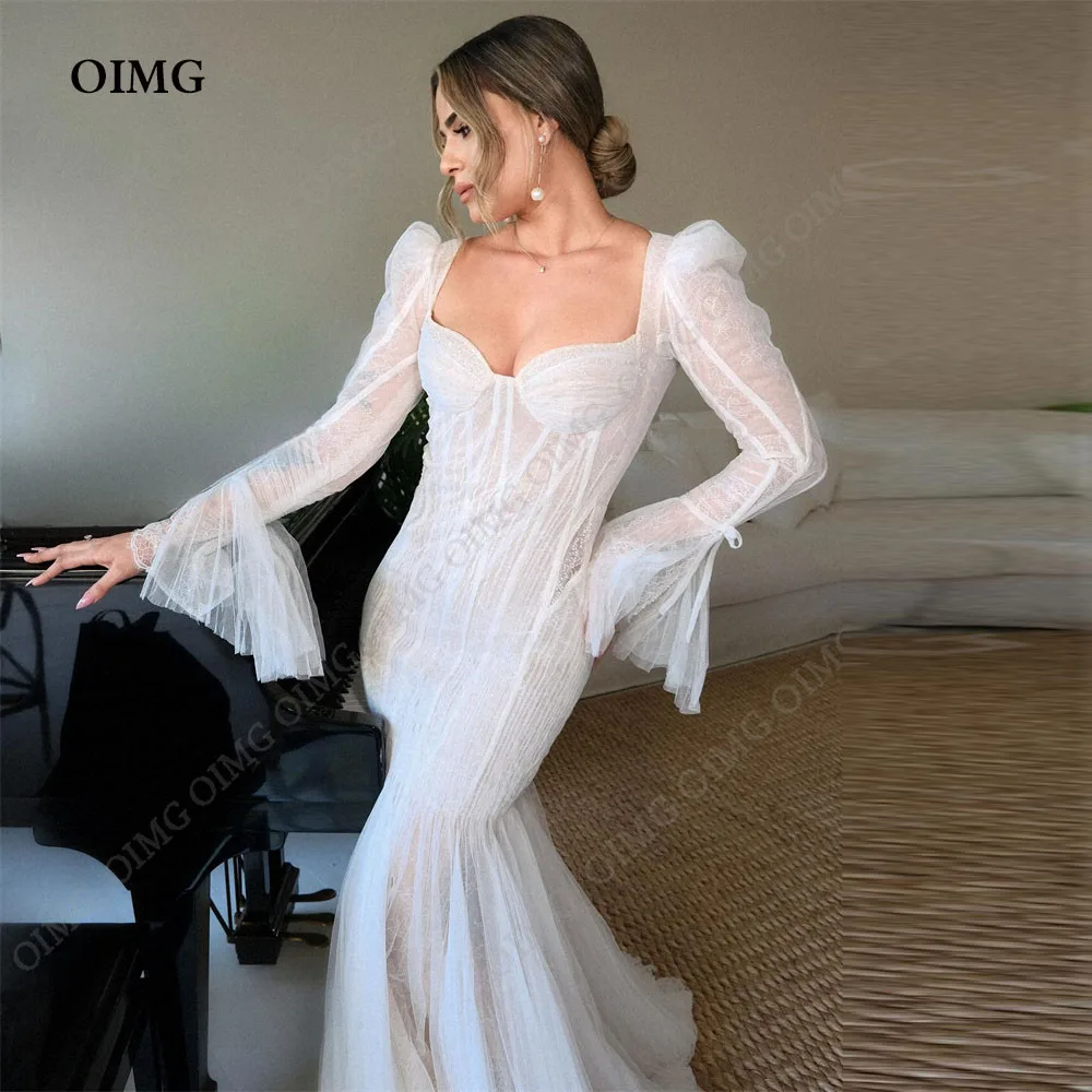 Женское свадебное платье-Русалка OIMG длинное Привлекательное платье невесты с
