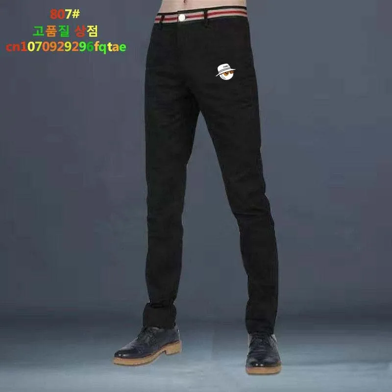 

Golf Men's Spring and Autumn New High Quality Cotton Pants Waist Stripe Sports Pants Men's Casual Straight Leg Pants