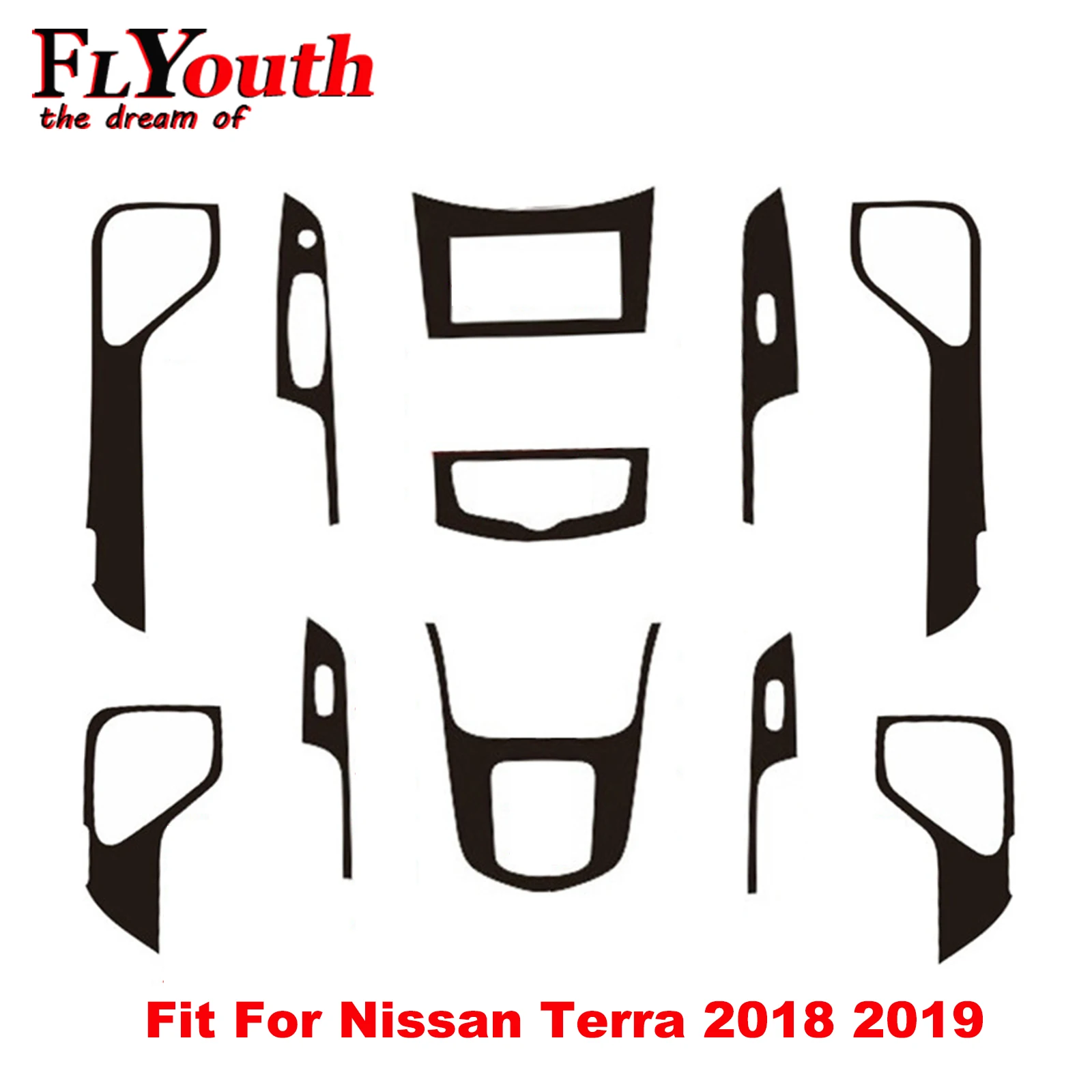 

Наклейка 5D из углеродного волокна для Nissan Terra 2018-2019, автомобильная панель переключения передач, держатель стакана для воды, панель, рамка, Об...