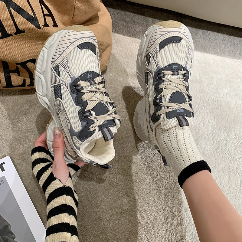 2024 Новые повседневные сетчатые кроссовки Joker для девочек удобные и дышащие с