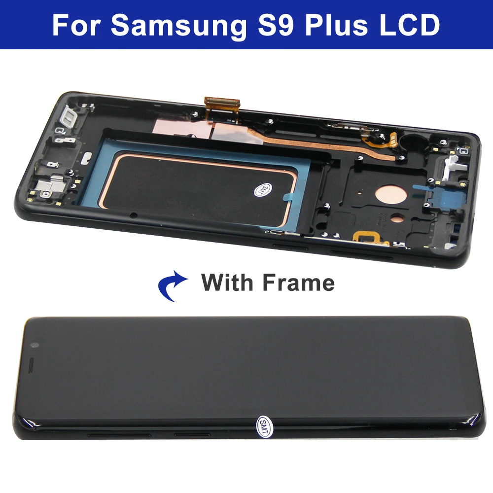 Ceny Oryginalny SUPER AMOLED Zamiennik Dla SAMSUNG Galaxy S9 LCD Ekran Dotykowy Digitizer Z Ramką S9 Plus LCD G960 G965 Digitizer