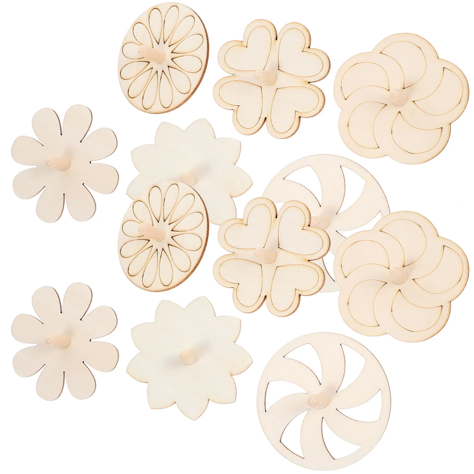 

24 pcs Blank Gyroscope Toy DIY Painting Gyroscope Wooden Unfinished Gyroscope for Children