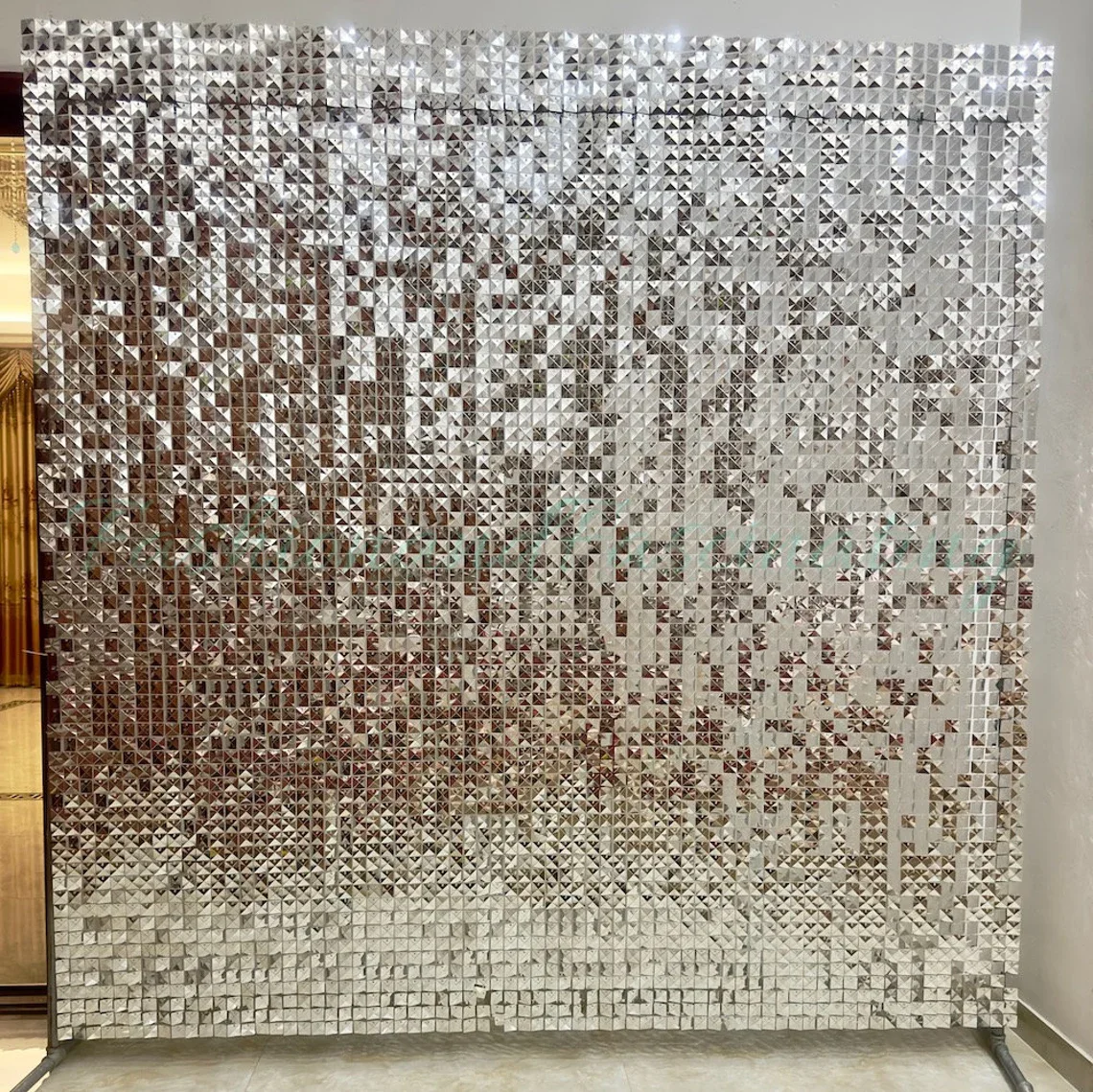 16 шт./лот мерцающий настенный фон серебристый золотой квадратный с блестками