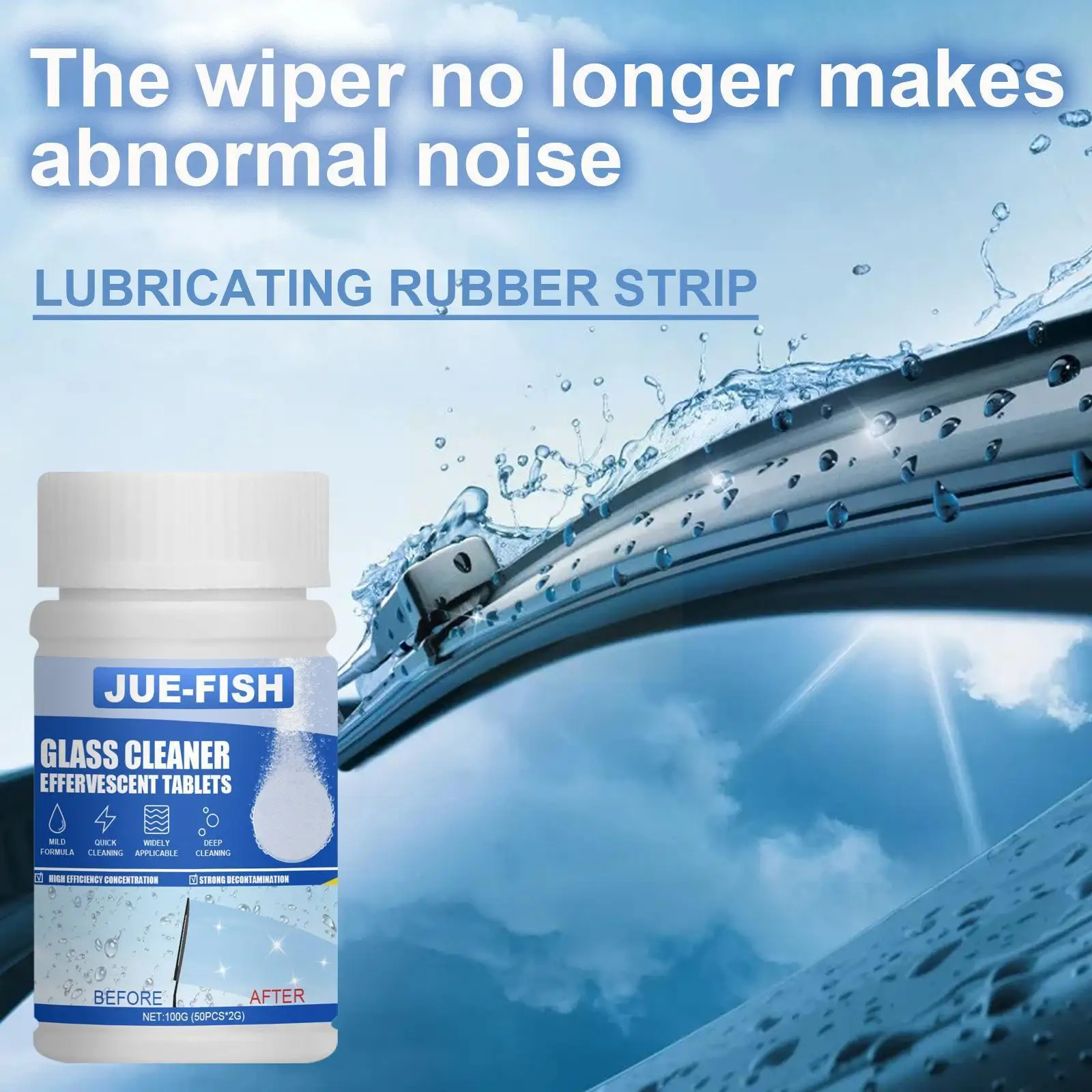 

Таблетки шипучие для очистки стекла лобового стекла автомобиля, 25/50 шт.