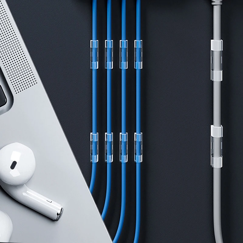 

DL 20 Pcs Cable Clips Organizer Drop Wire Holder Cord Management Self-Adhesive Cable Manager Fixed Clamp Wire Winder