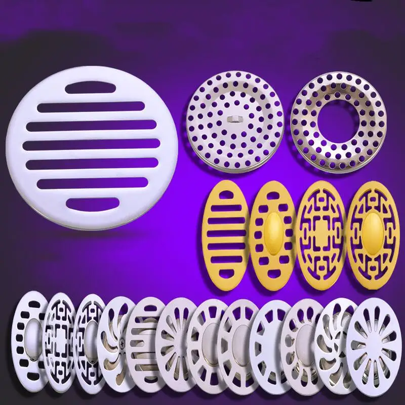 

Floor Drain Cover Circular Anti Blocking Filter Screen Wool Filter Washing Machine Water Copper Stainless Drain Cover