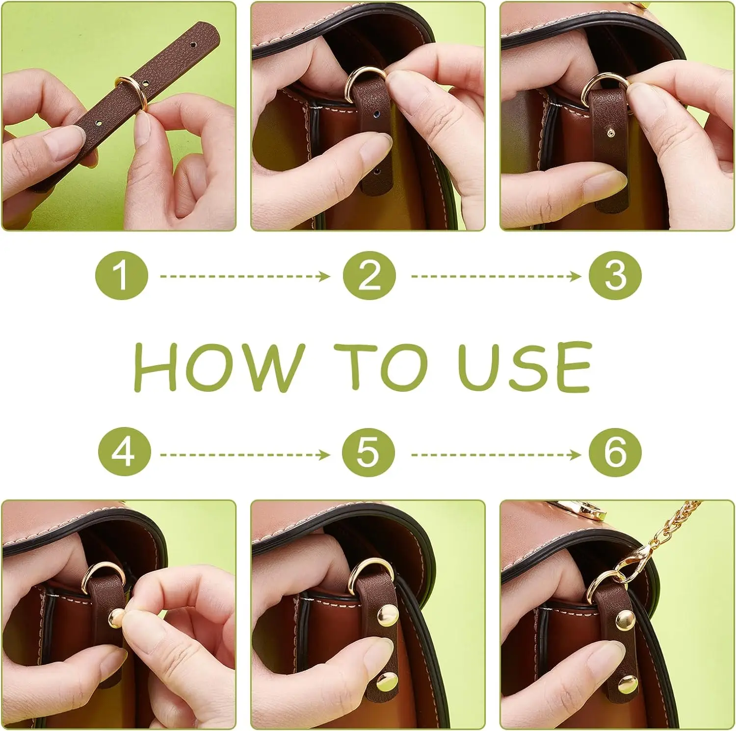 4 шт. кожаные металлические застежки-коннекторы для сумок