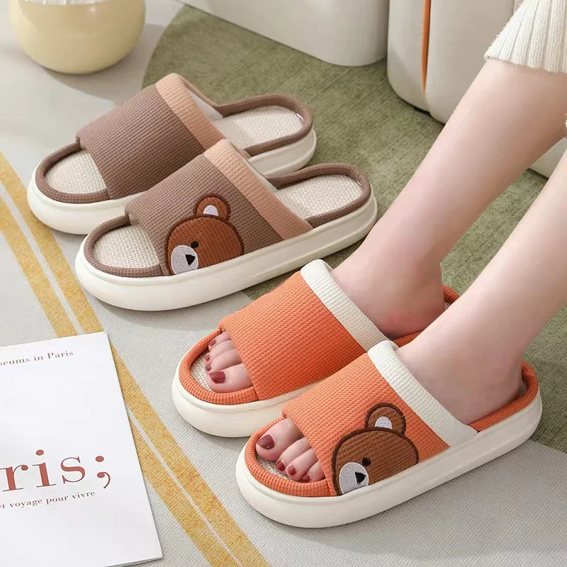

Couples Home Cotton Slippers Women Indoor Bedroom Slippers Comfortable Men Plush House Shoes Non-slip High Quality Flat Slippers