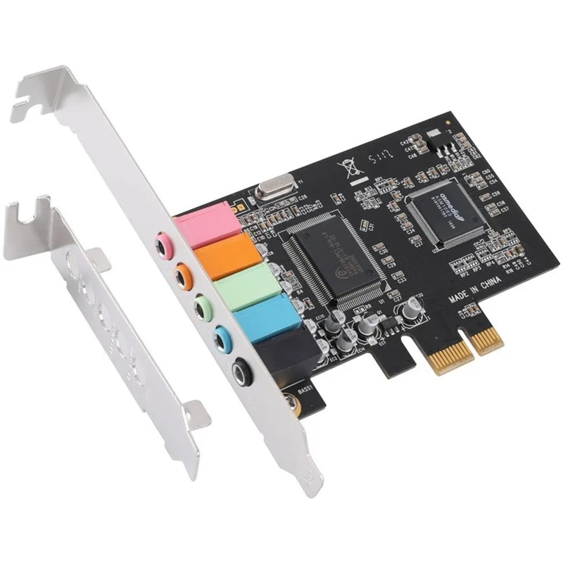 

PCIe звуковая карта 5,1, PCI Экспресс объемная карта 3D стерео аудио с высокой производительностью звука ПК Звуковая карта CMI8738 чип