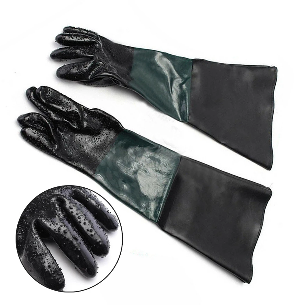 

Пескоструйные перчатки, черные пескоструйные перчатки 23,6 × 11,8 дюйма, рабочие перчатки для шкафа пескоструйной обработки
