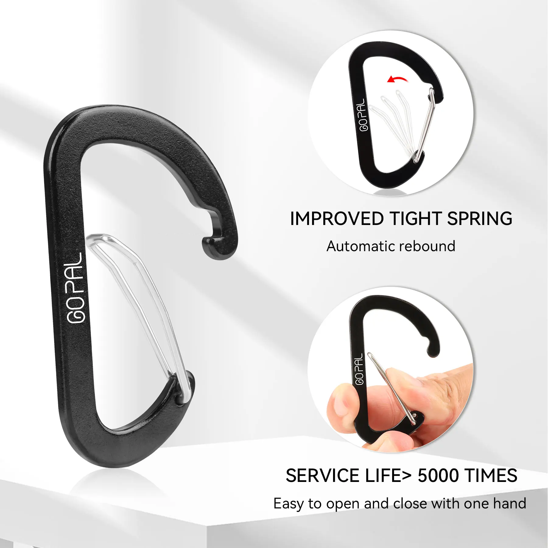 Go Pal GP02 8 шт. зажимы-карабины брелок из алюминиевого сплава зажим-карабин D-кольца