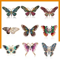luxury rhinestone butterfly brooch womens elegant crystal insect brooch fashion wedding party jewelry coat accessories