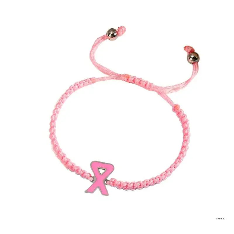 Браслет от рака молочной железы с розовой лентой браслеты подвесками плетеная