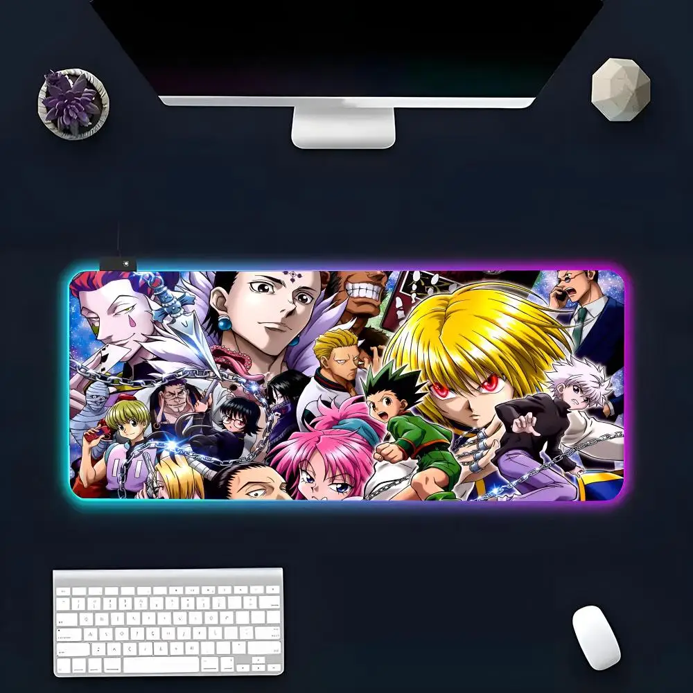 Коврик для мыши в стиле аниме H-Hunter x RGB светящийся персональный рисунок